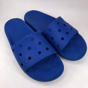 Crocs Men's Size 11 Classic Slide V2 Blue Slide Sandal Pool Travel
